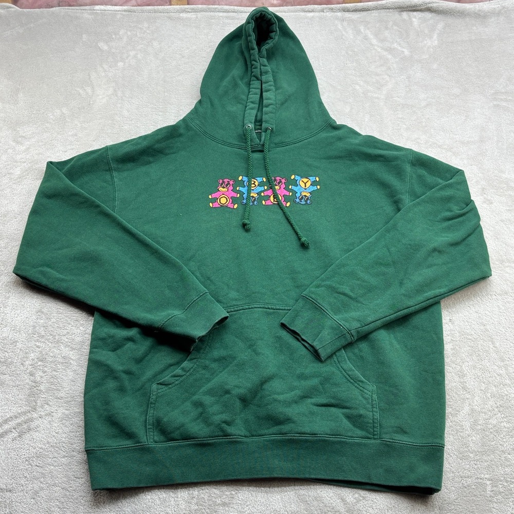 Obey Hoodie Adult L Green Teddy Bear Pullover Skater Streetwear Urban Hypebeast